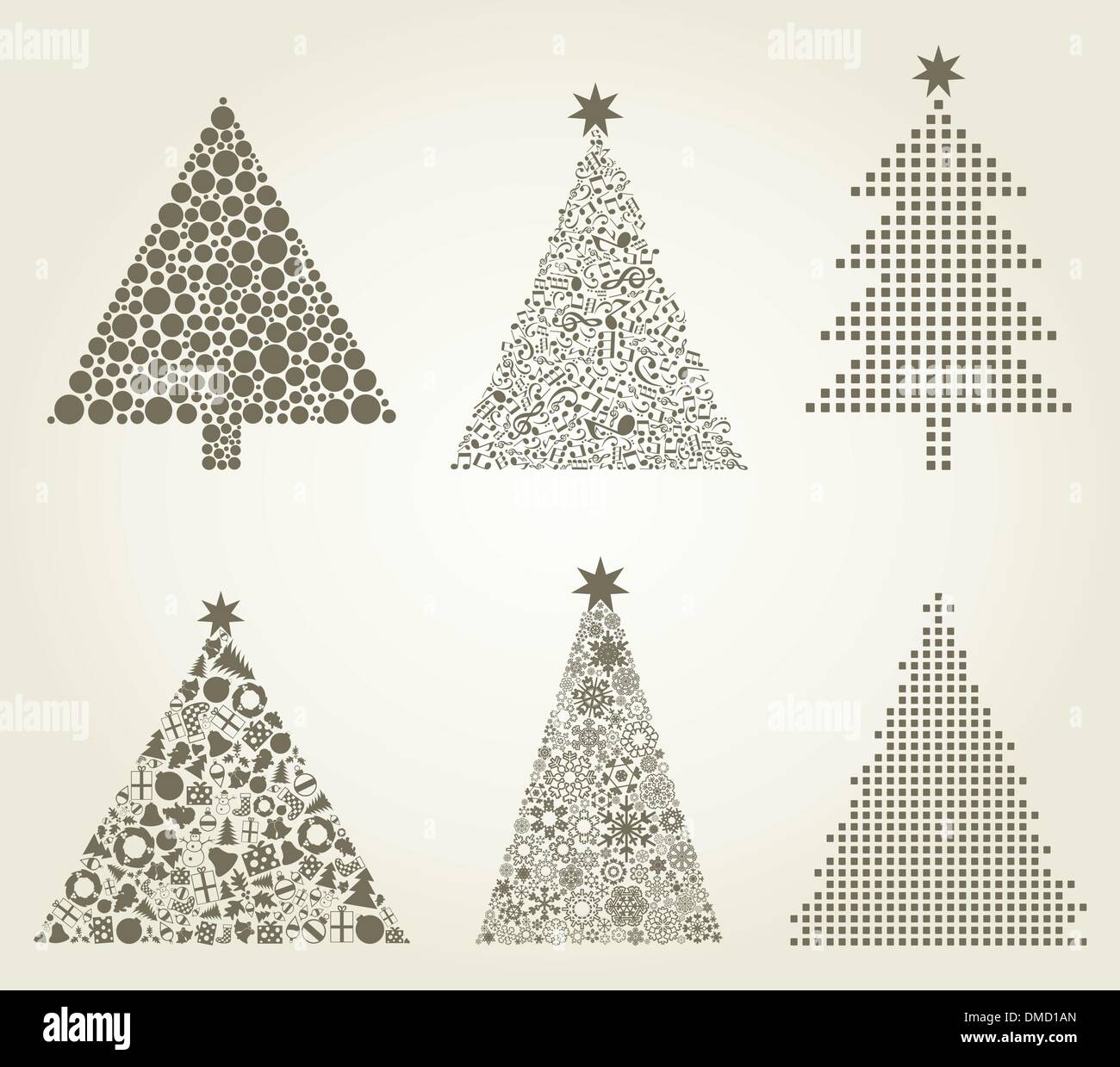Collection Christmas tree Stock Vector Image & Art - Alamy