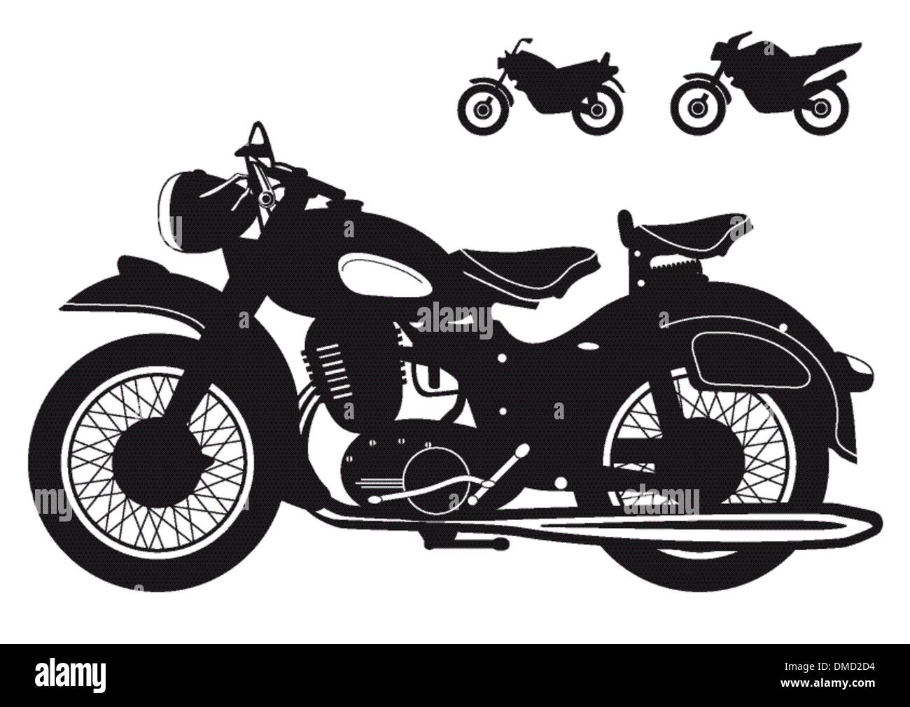 old motorcycle Stock Vector