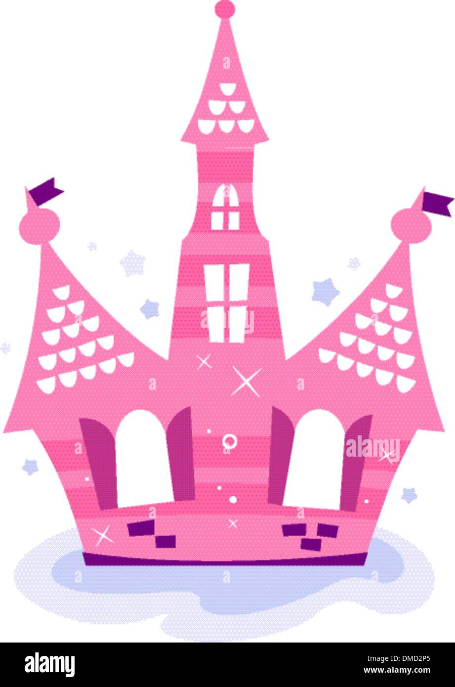Pink princess sky Castle isolated on white Stock Vector Image & Art - Alamy