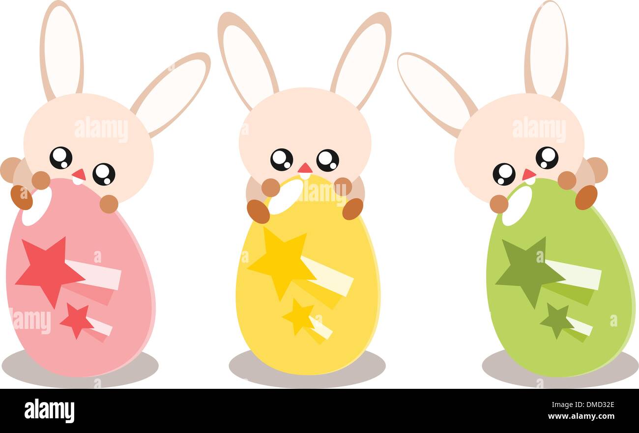 Easter egg and rabbit illustration Stock Vector Image & Art - Alamy