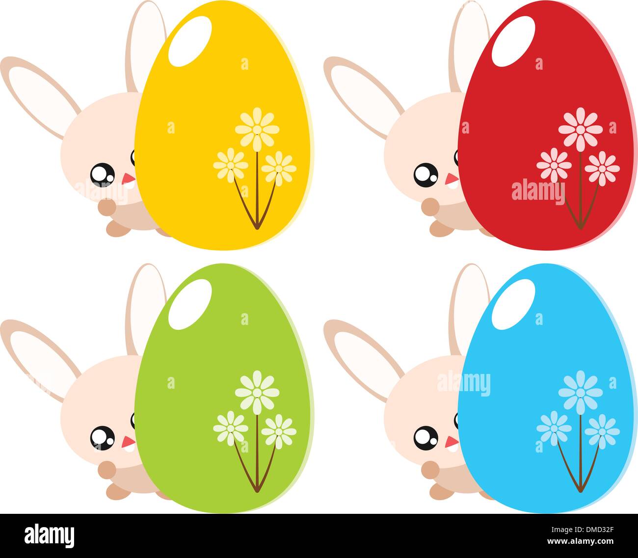 Easter egg and rabbit illustration Stock Vector Image & Art - Alamy
