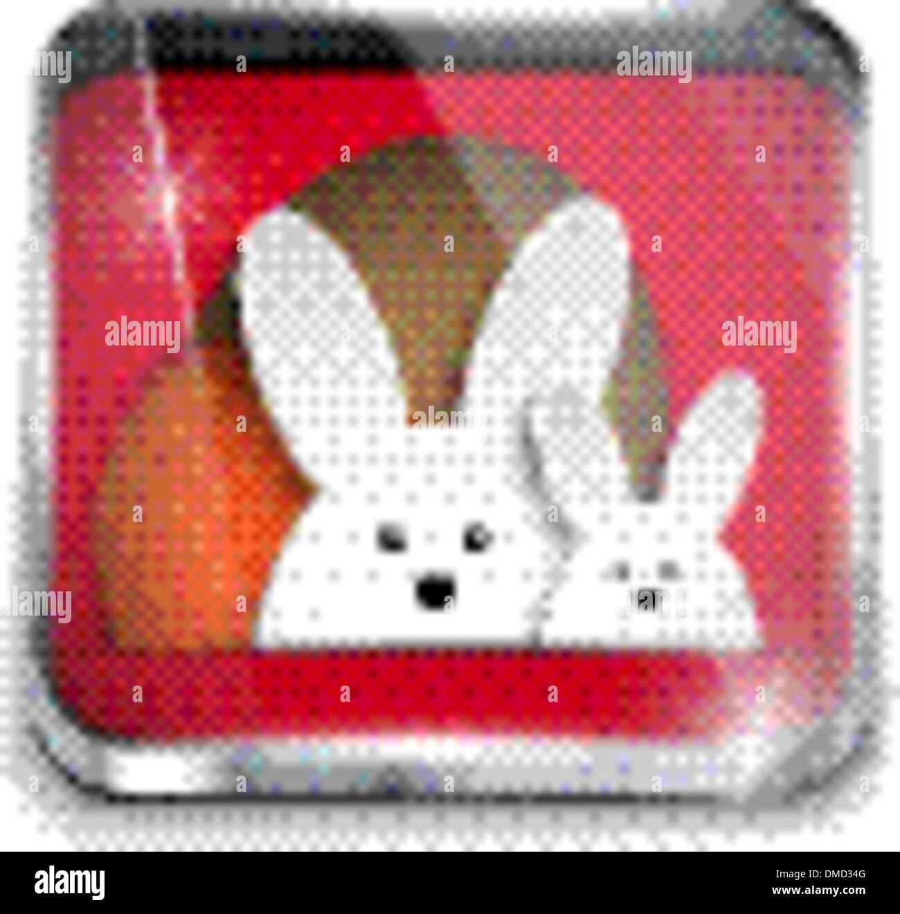 Happy Easter Glossy Application Button Stock Vector