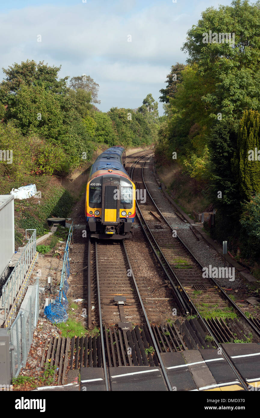 Level crossing farnham train station hires stock photography and