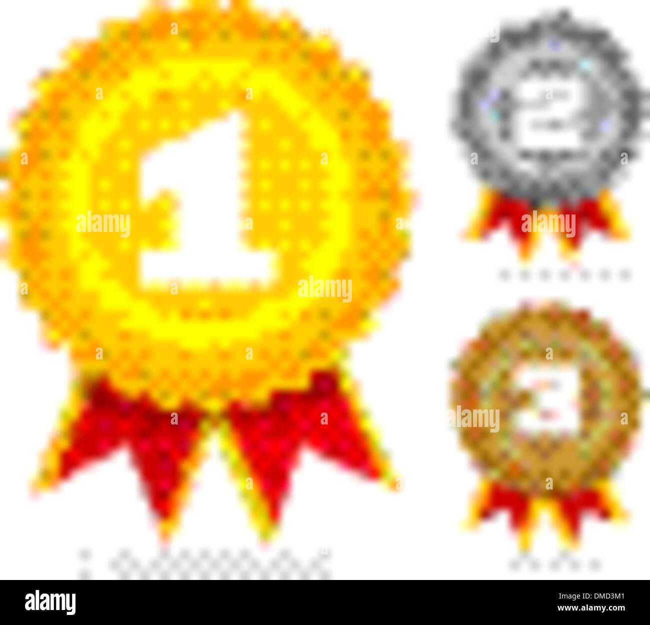 Gold, silver and bronze awards. Stock Vector