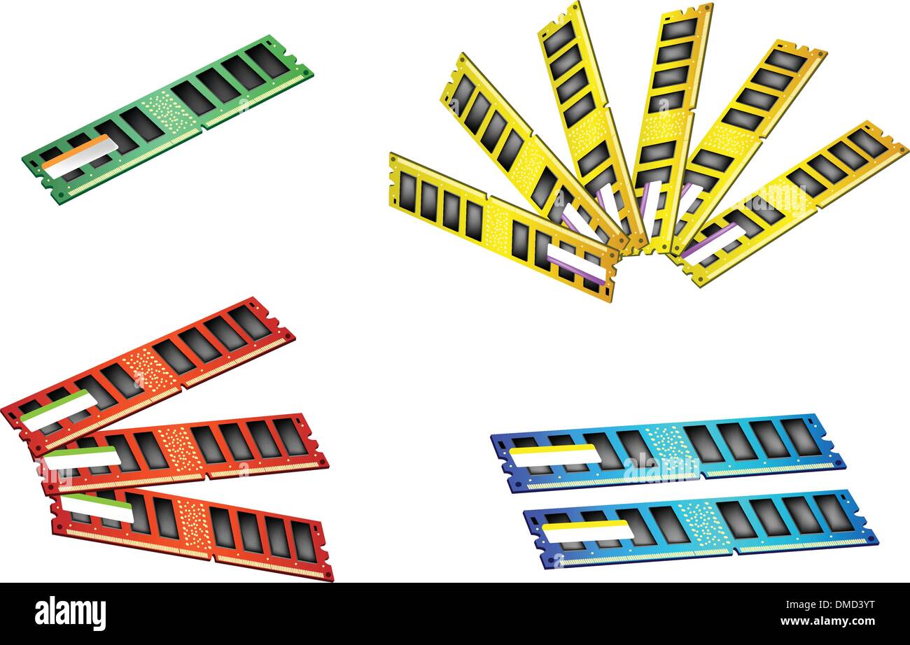 Colorful Illustration Set of Computer RAM Icon Stock Vector Image & Art ...