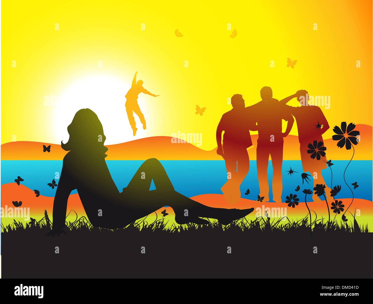 Beautiful sky on spring Stock Vector Images - Alamy