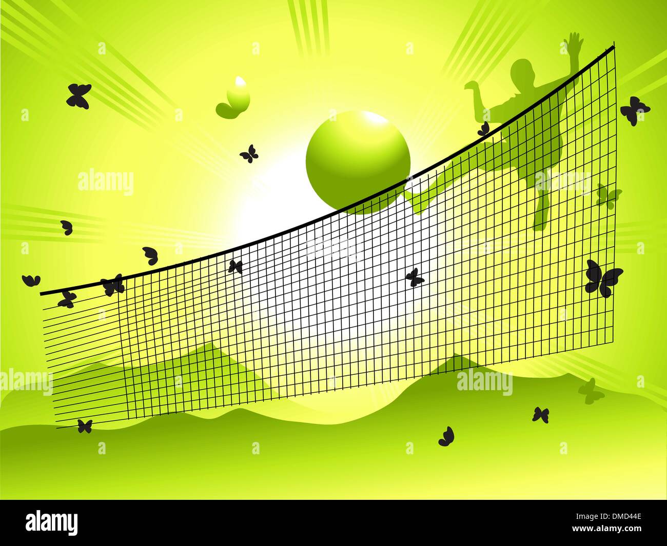 Landscape, nature, people play volleyball Stock Vector Image & Art Alamy