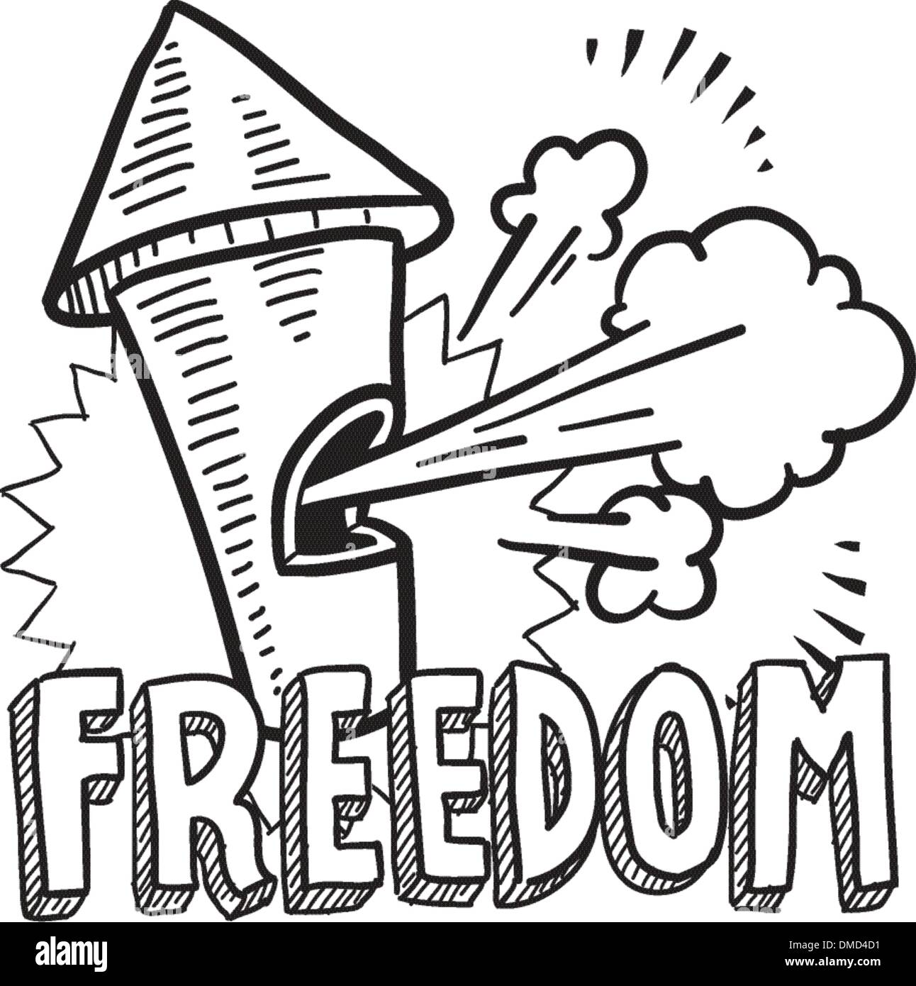 Freedom from work whistle sketch Stock Vector