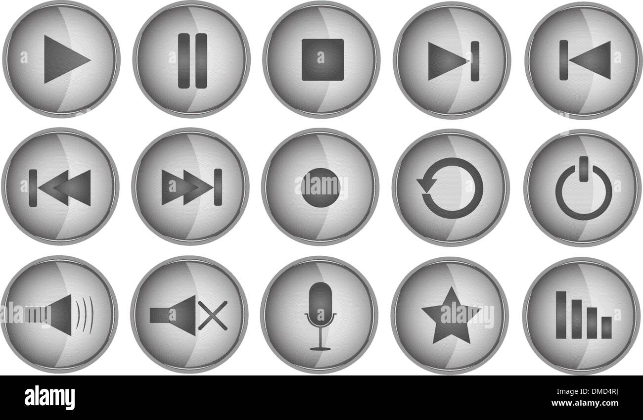 Set of gray buttons Stock Vector