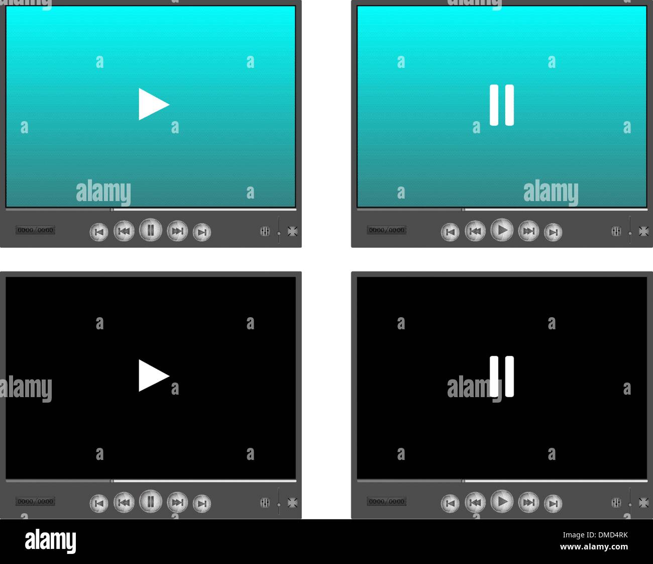 Media player skins Stock Vector