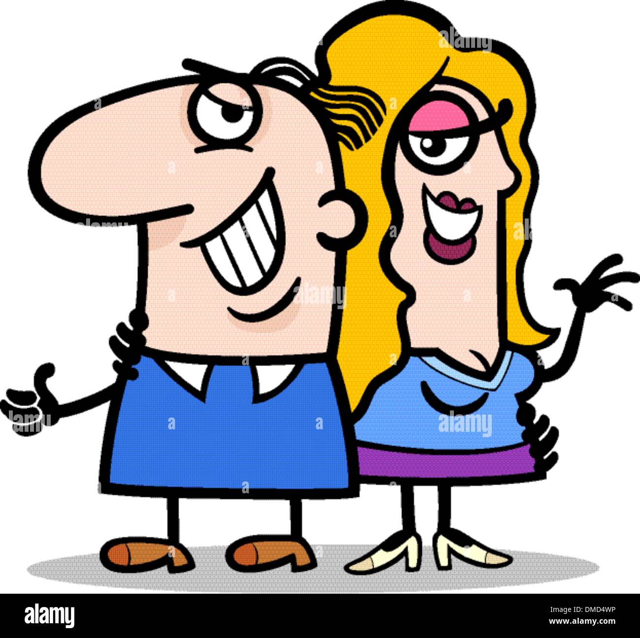 happy man and woman couple cartoon Stock Vector Image & Art - Alamy
