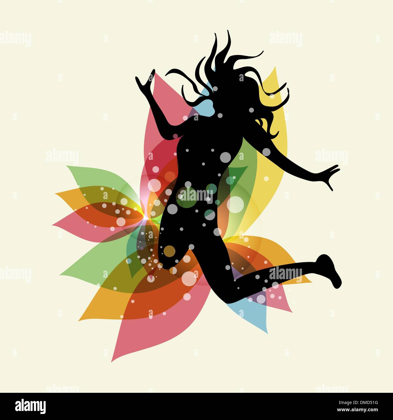 Multicolored free woman Stock Vector