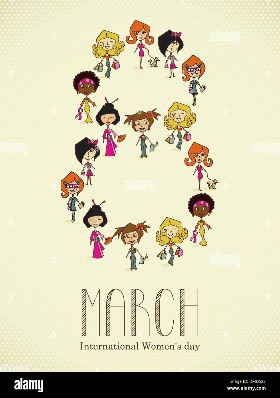 Diversity 8 march Women Day Stock Vector