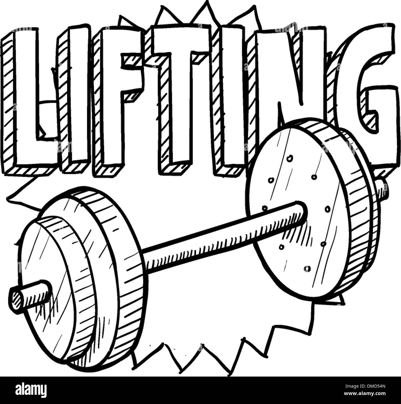 Weight lifting sketch Stock Vector