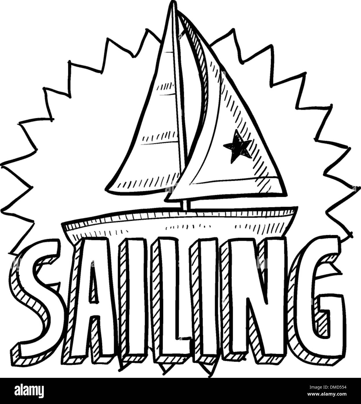Sailing sketch Stock Vector
