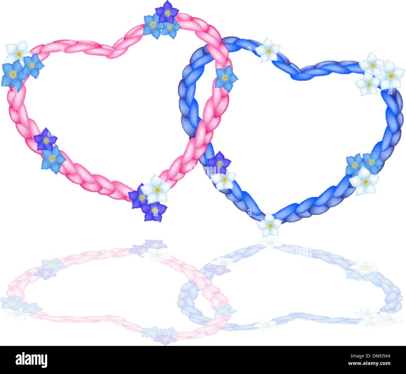Two Rope Heart With Forget Me Not Flower Stock Vector Image Art Alamy