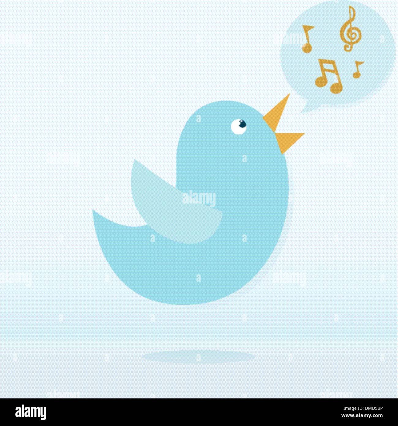 Twitter bird vector singing Stock Vector