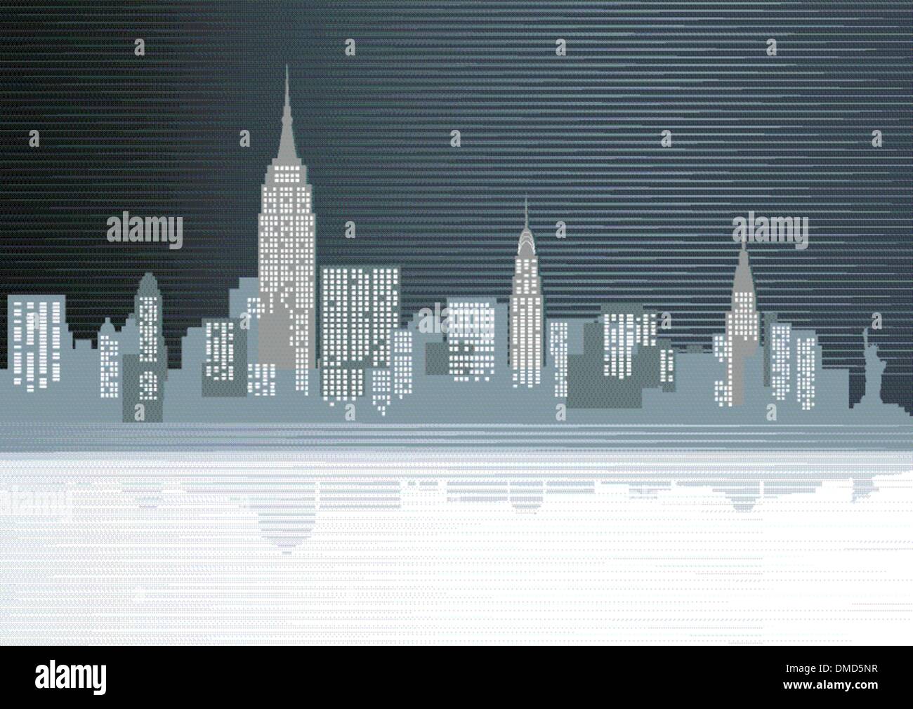 big city in the evening Stock Vector