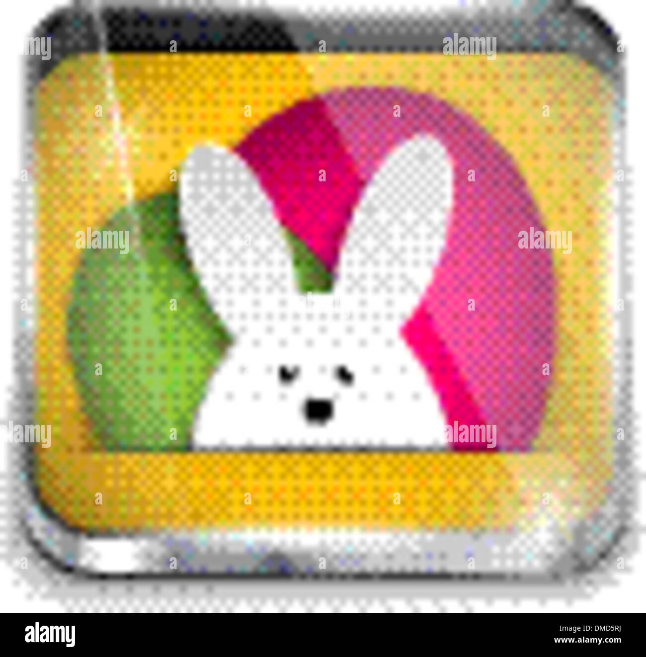 Happy Easter Glossy Application Button Stock Vector