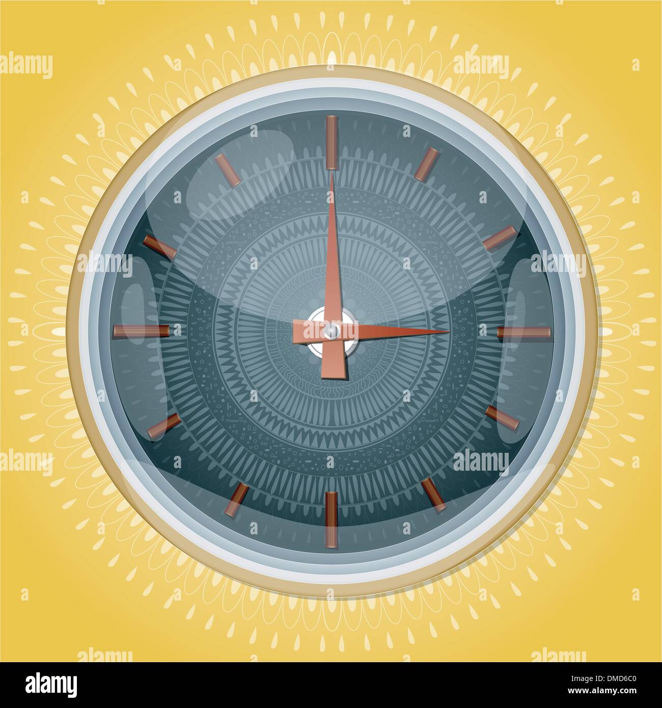 Clocks with pattern.  Illustration 10 version Stock Vector