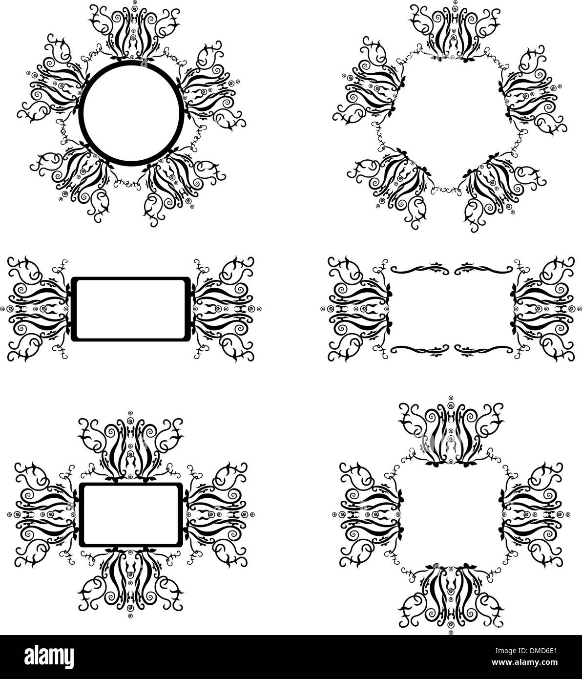 Frames with black pattern Stock Vector