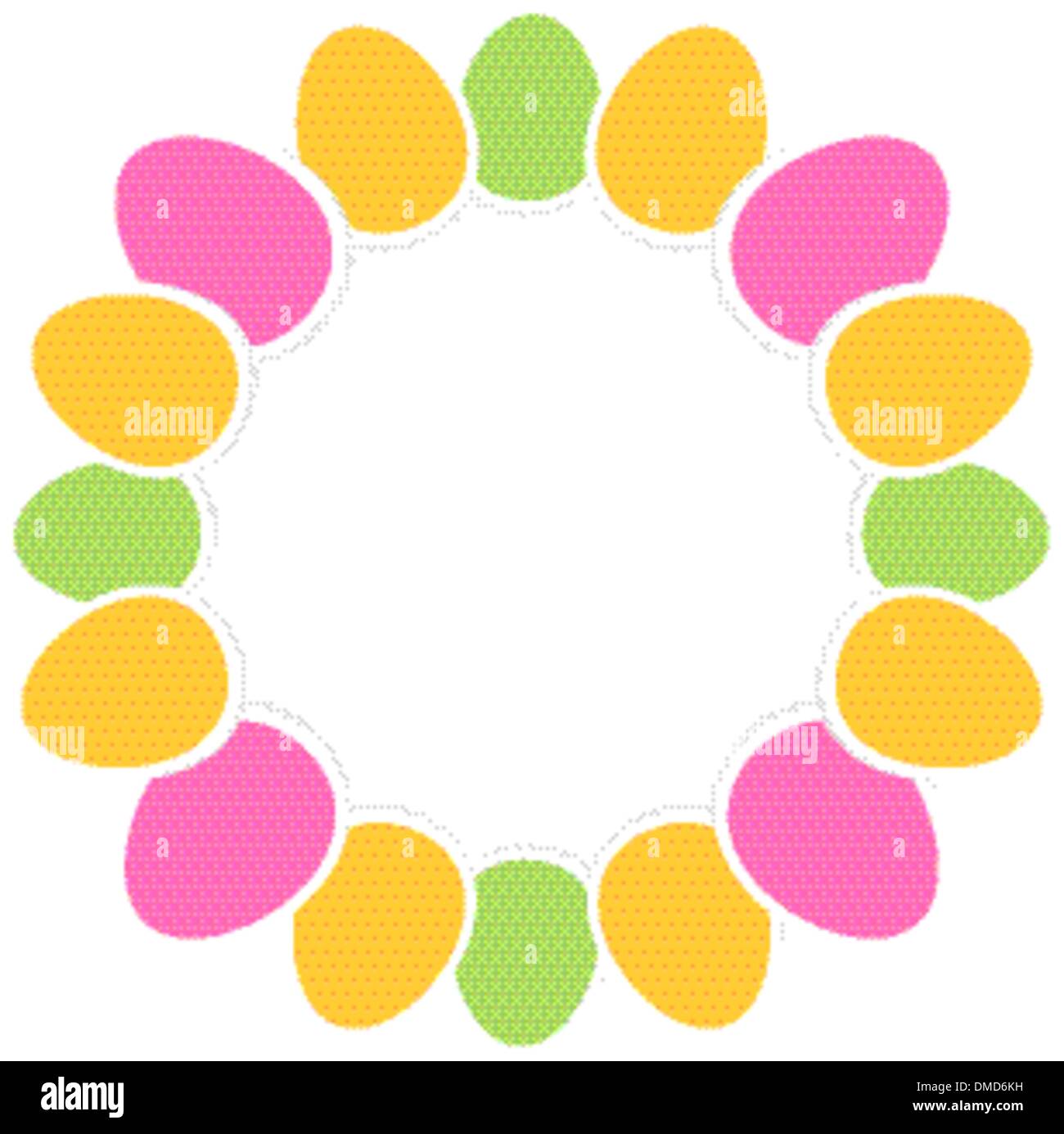 Colorful easter eggs in circle with copy space Stock Vector