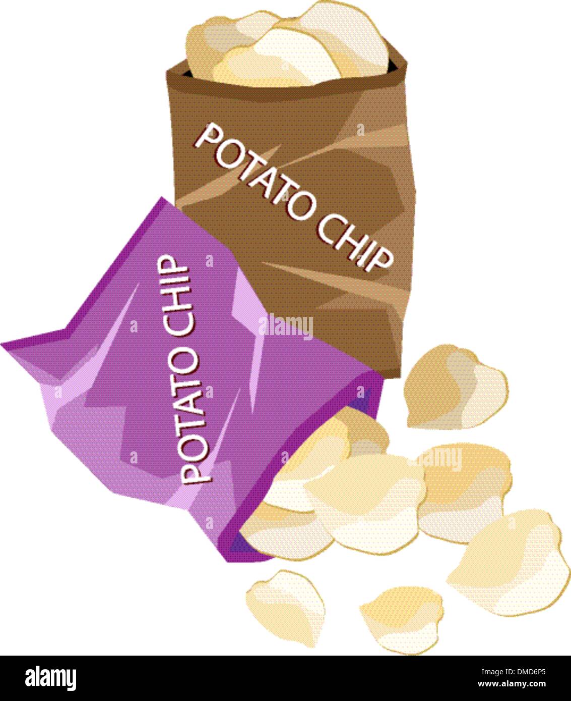 Open bag of chips Stock Vector Images Alamy