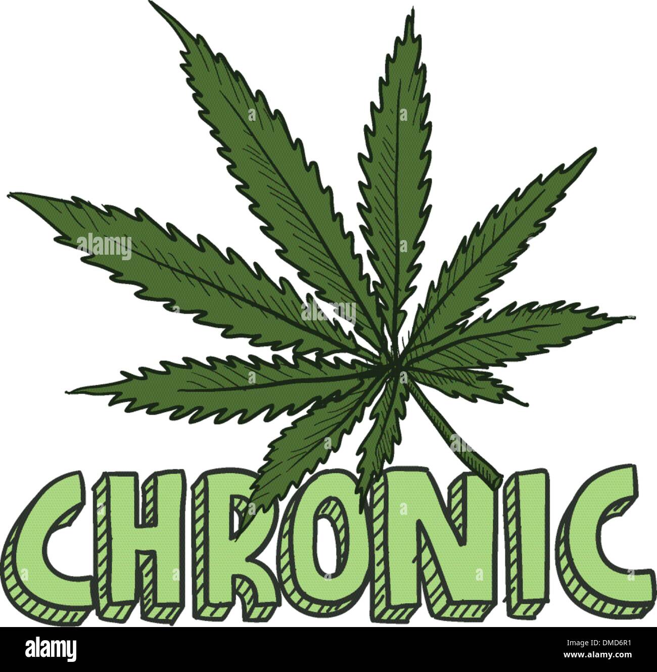 Marijuana chronic sketch Stock Vector