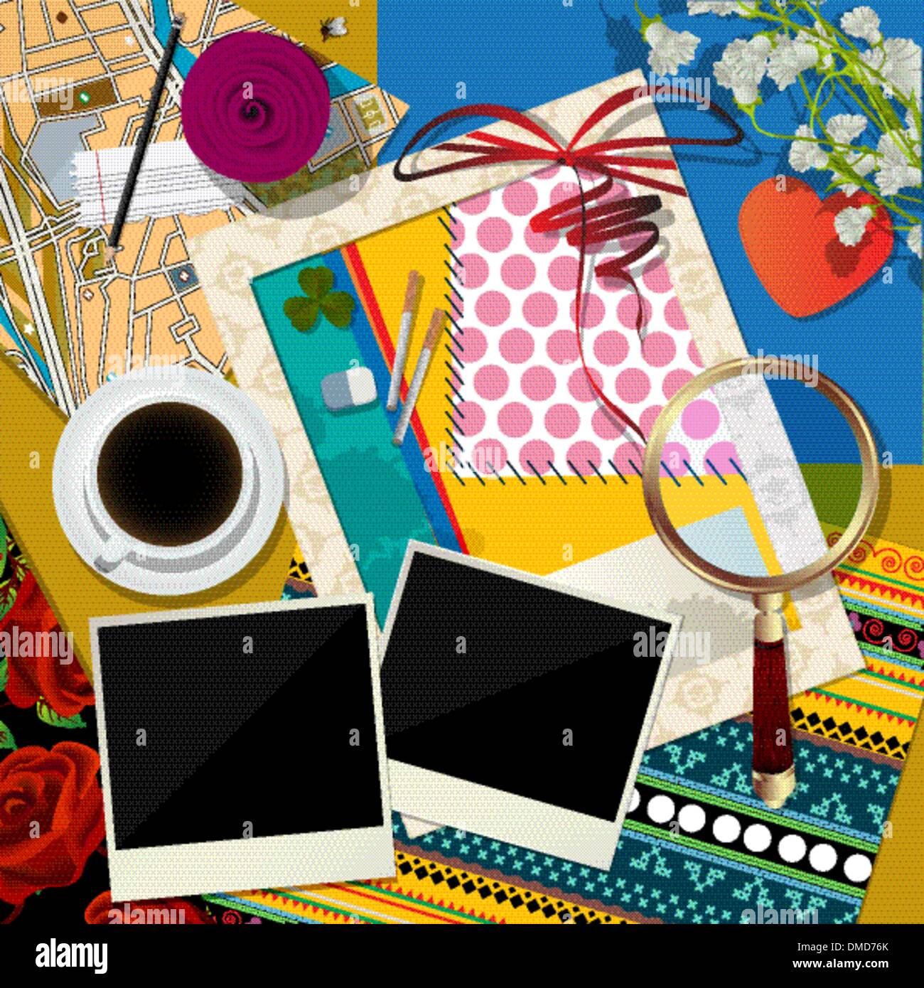 Scrapbook background Stock Vector