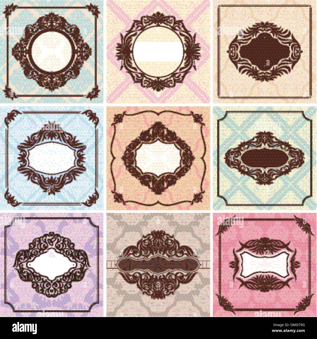 Set of vintage frames Stock Vector Image & Art Alamy
