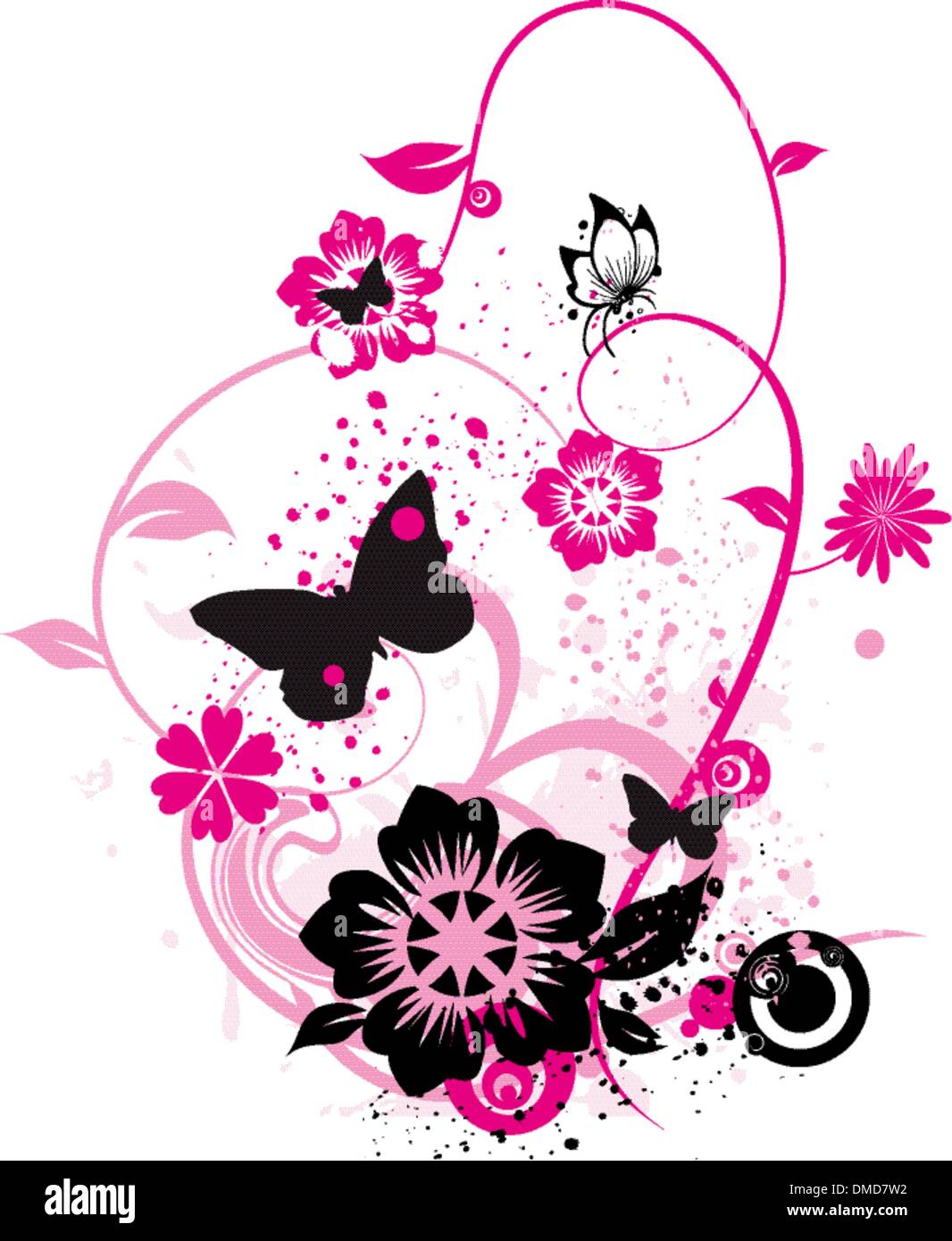 flowers and butterflies Stock Vector Image & Art - Alamy