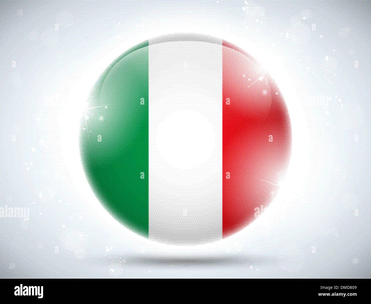 Italy Flag Glossy Button Stock Vector