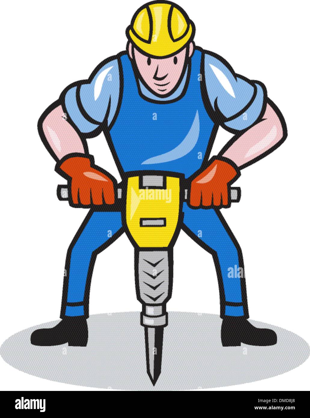 Construction Worker Jackhammer Pneumatic Drill Stock Vector Image & Art