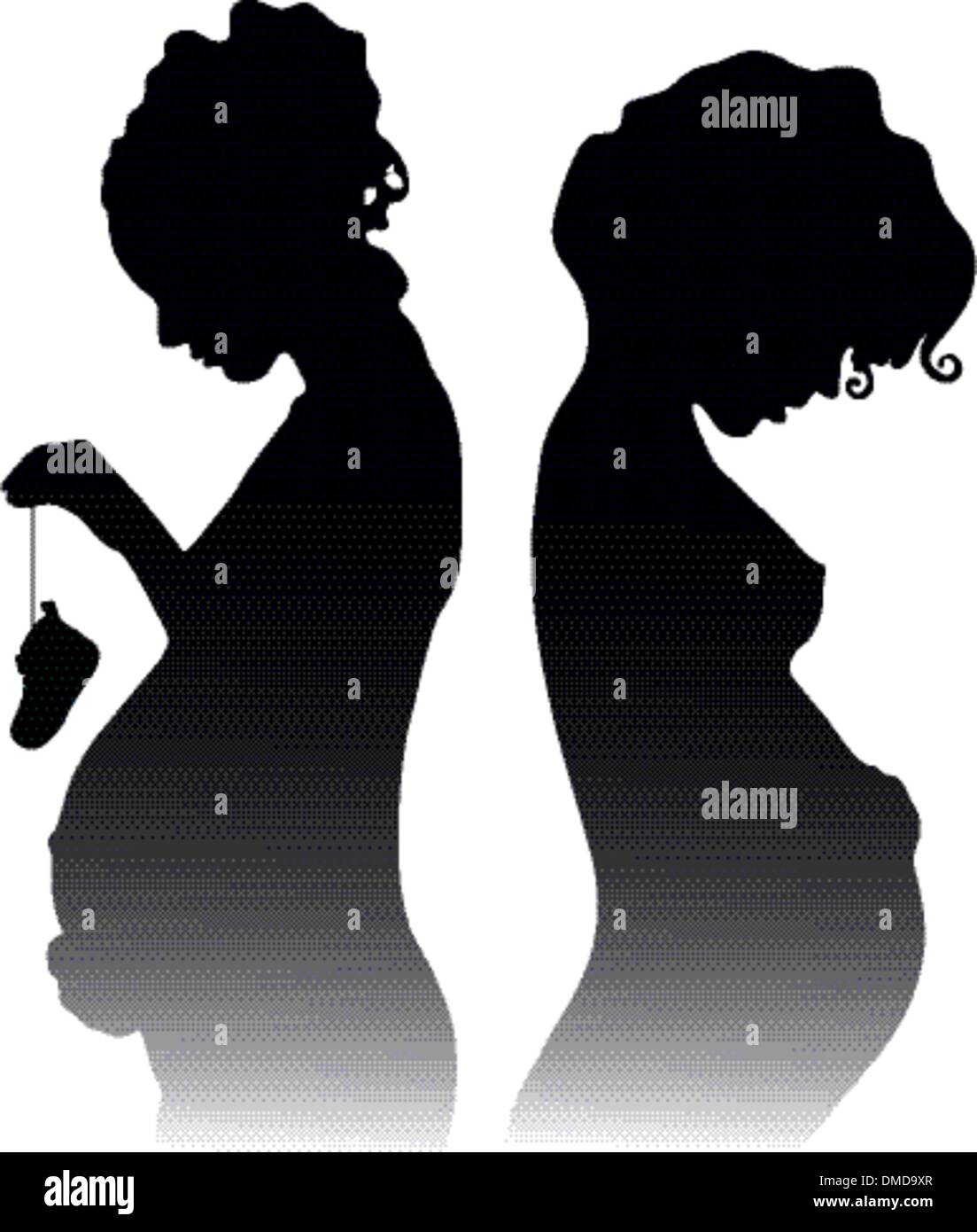 pregnant girls Stock Vector
