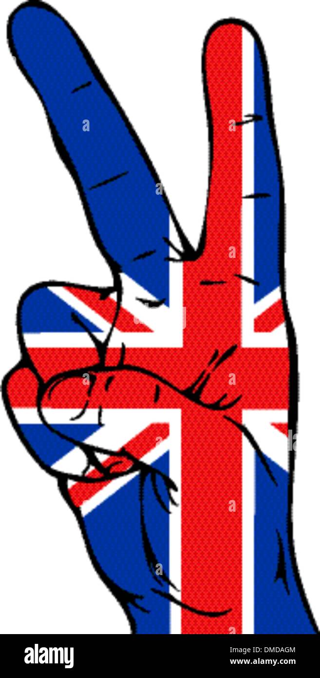 Peace sign with British flag Stock Vector