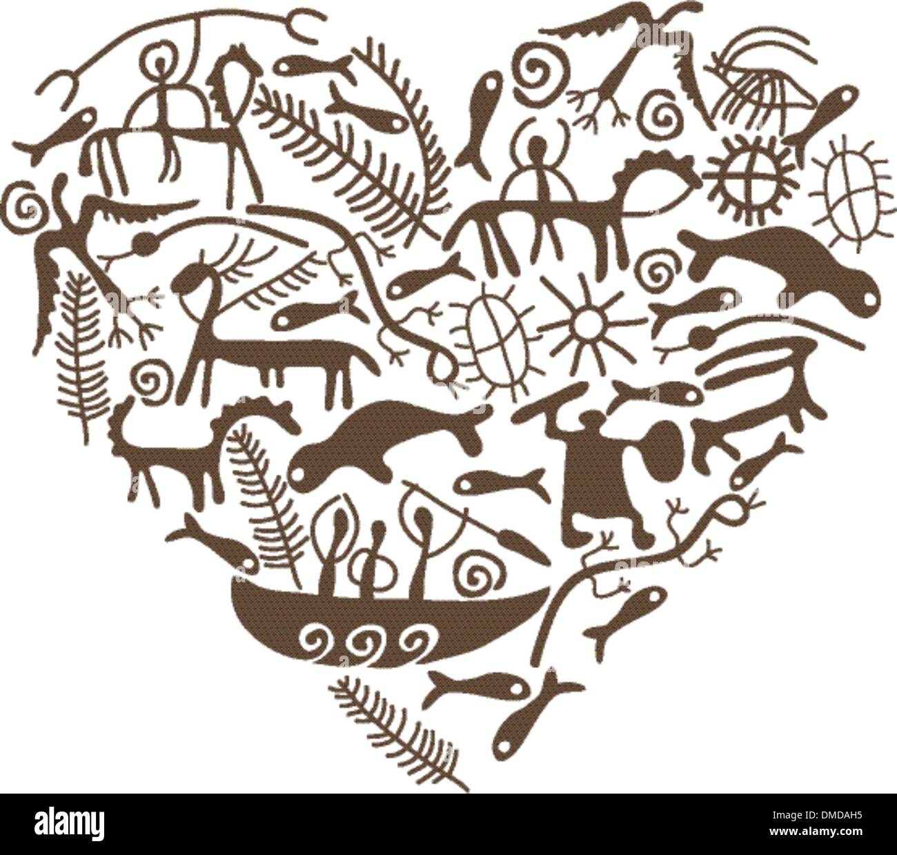 shamanic heart Stock Vector