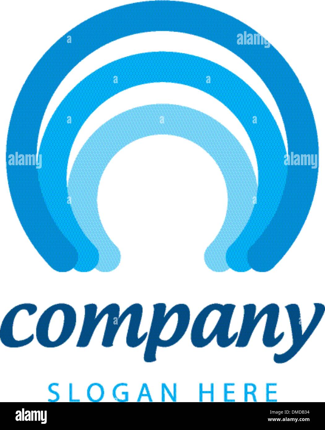 blue stripes logo Stock Vector