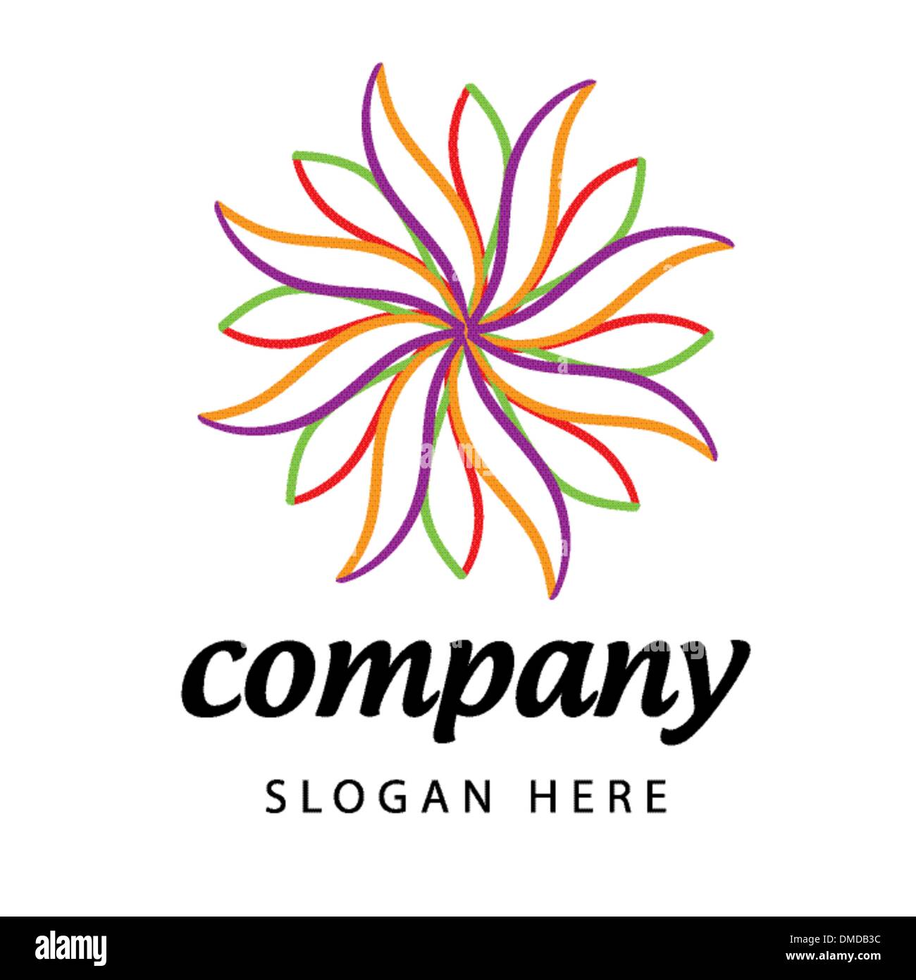 icon colored flower Stock Vector