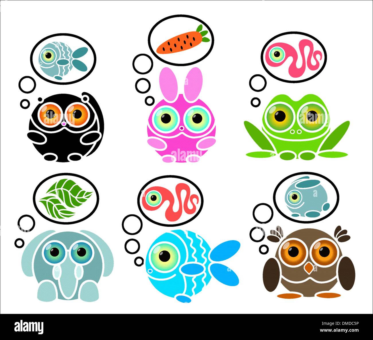 animals with dreams Stock Vector