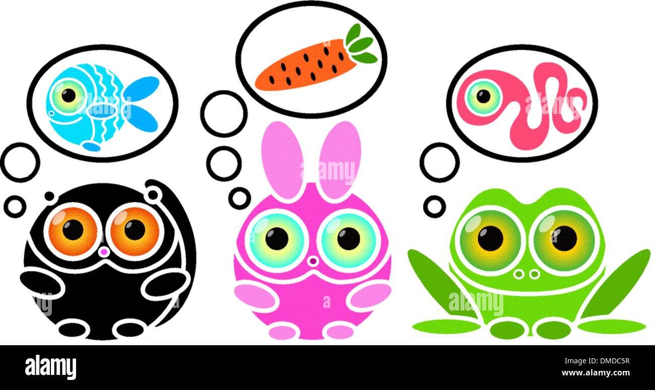 animals with dreams Stock Vector