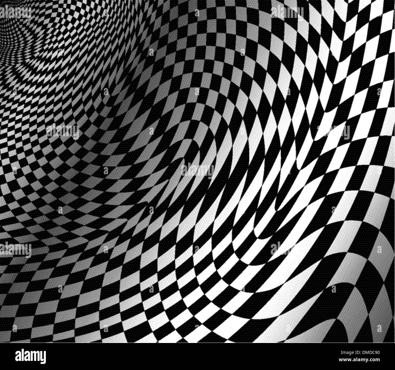 abstract wavy chess background Stock Vector
