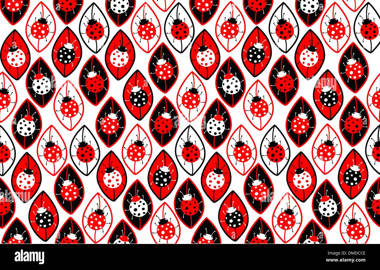 Seamless background with ladybirds Stock Vector