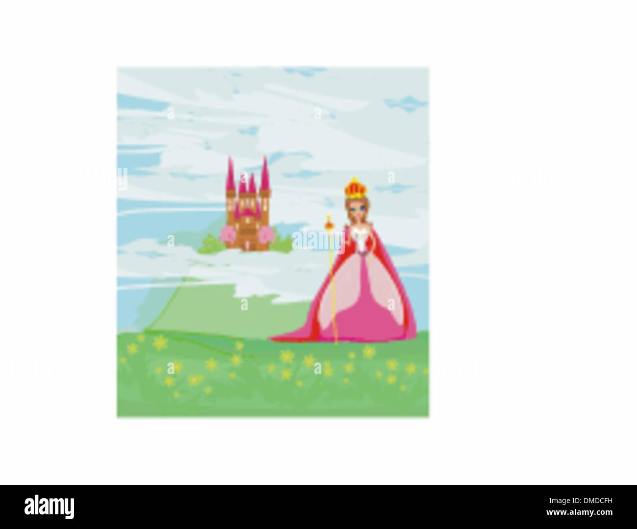 Beautiful queen in front of her castle Stock Vector Image & Art - Alamy