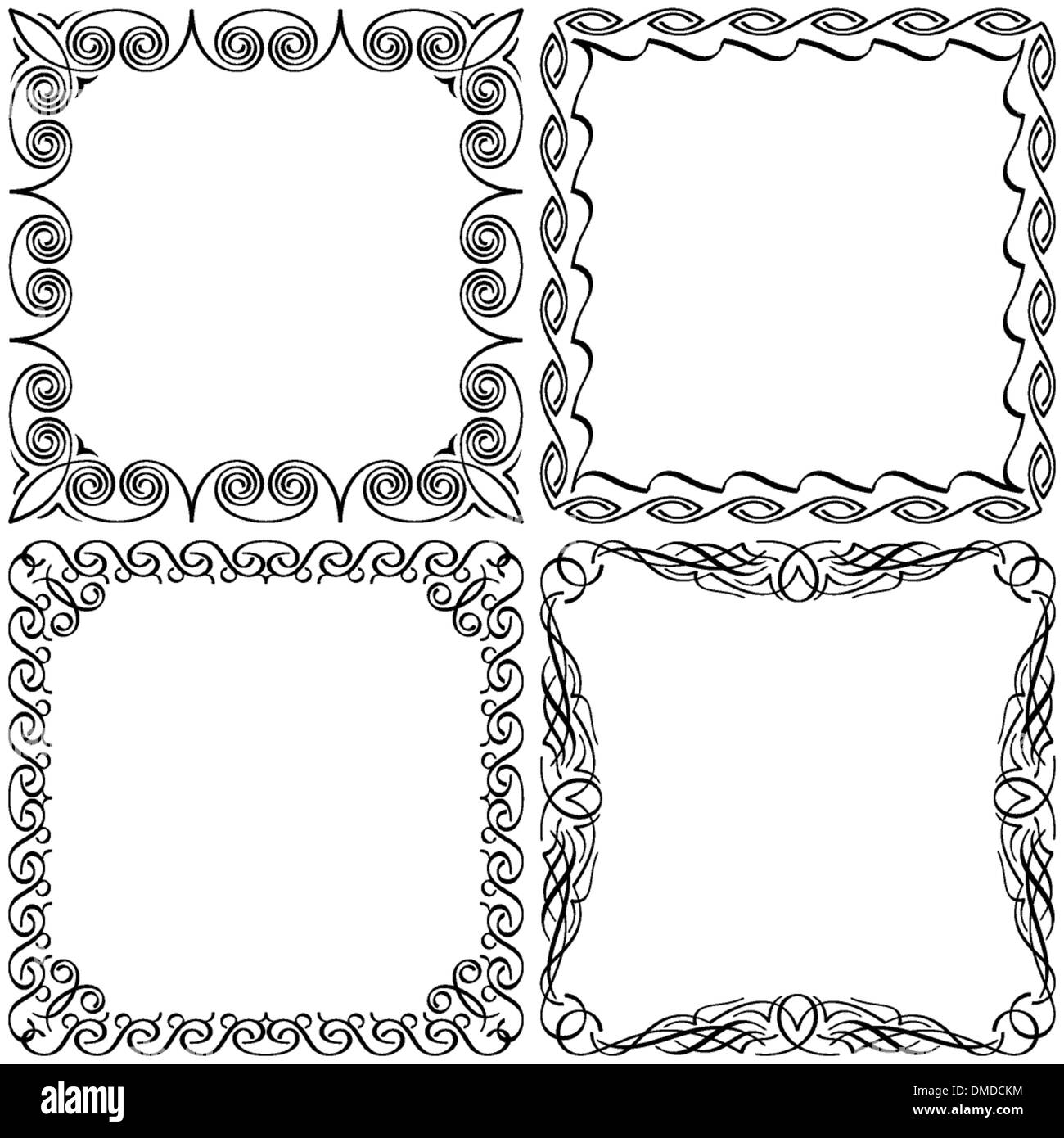 calligraphic frames set Stock Vector