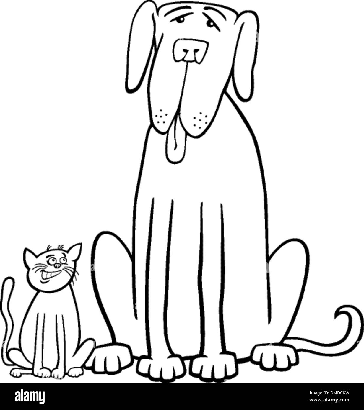 cat and dog cartoon for coloring book Stock Vector Image & Art - Alamy