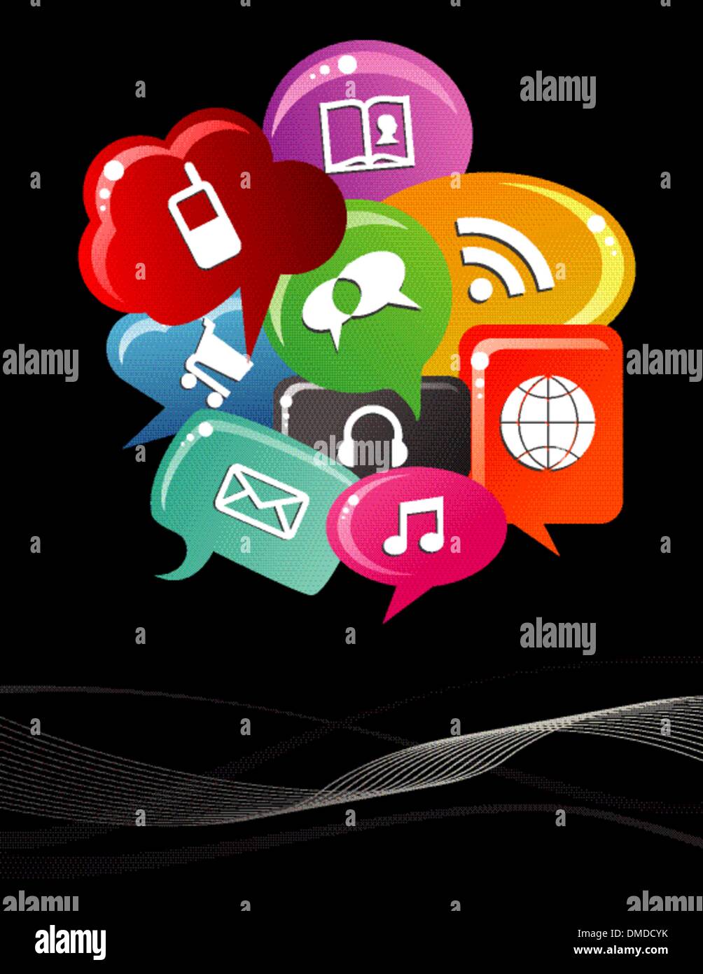 Social media bubble speech background Stock Vector Image & Art - Alamy
