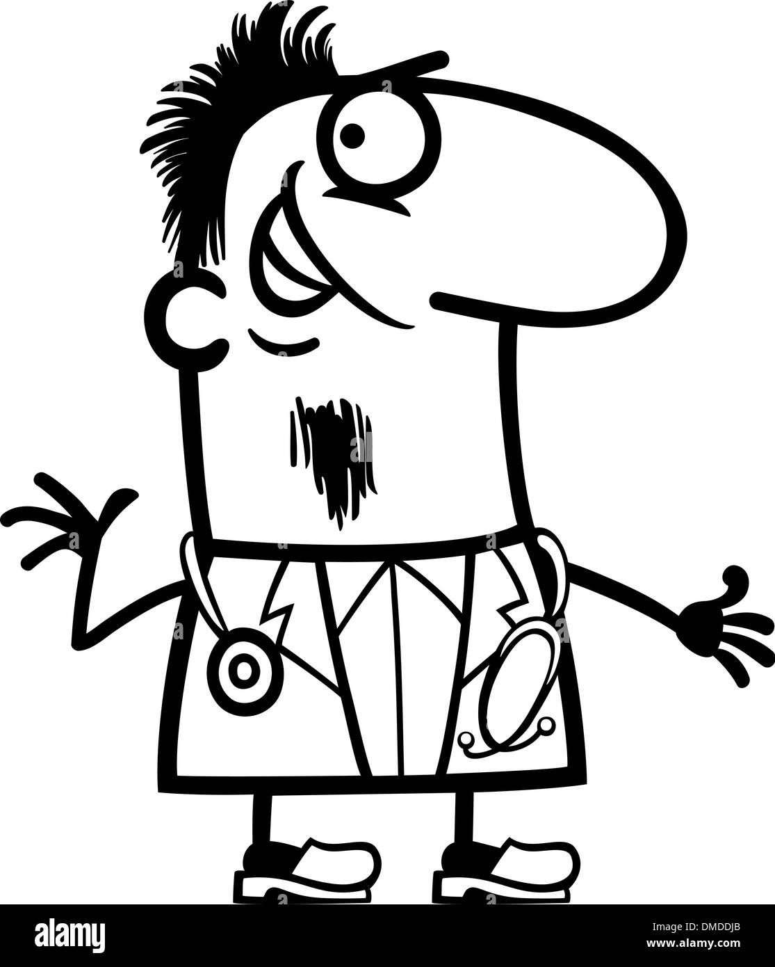 Doctor with stethoscope cartoon illustration stock vector image art