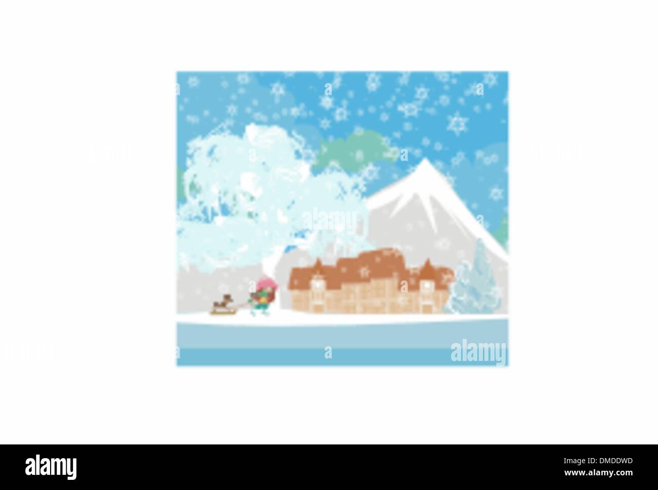 Winter in the village Stock Vector Image & Art - Alamy