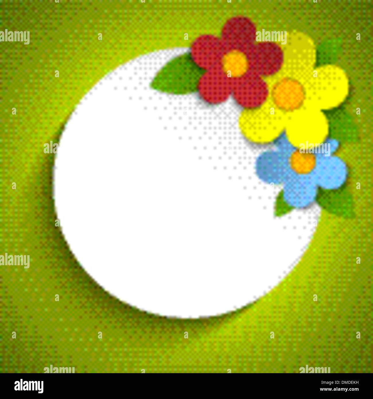 Beautiful Spring Flowers Green Background Stock Vector