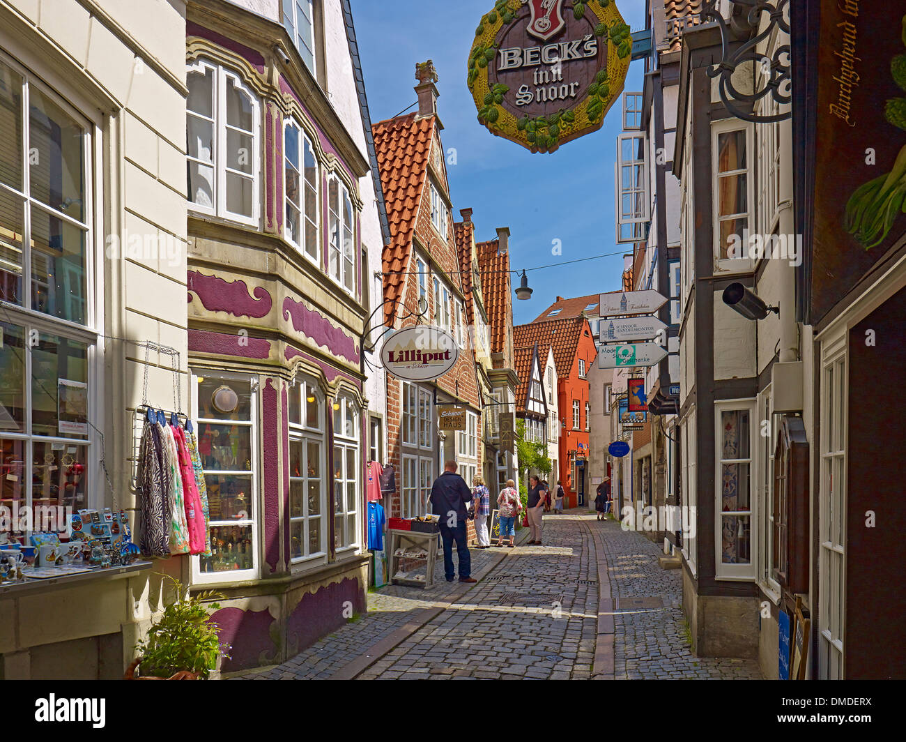 Houses in the Schnoor quarter Hanseatic city of Bremen, Bremen Germany